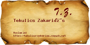 Tekulics Zakariás névjegykártya